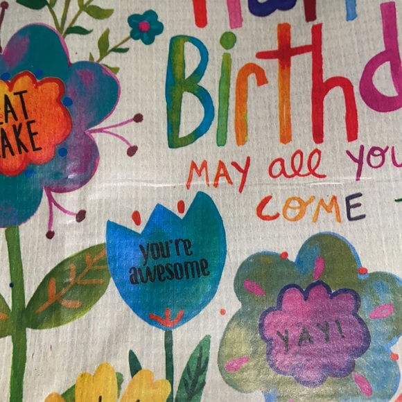 3/$15 NEW boho happy birthday reusable bag - Picture 3 of 5